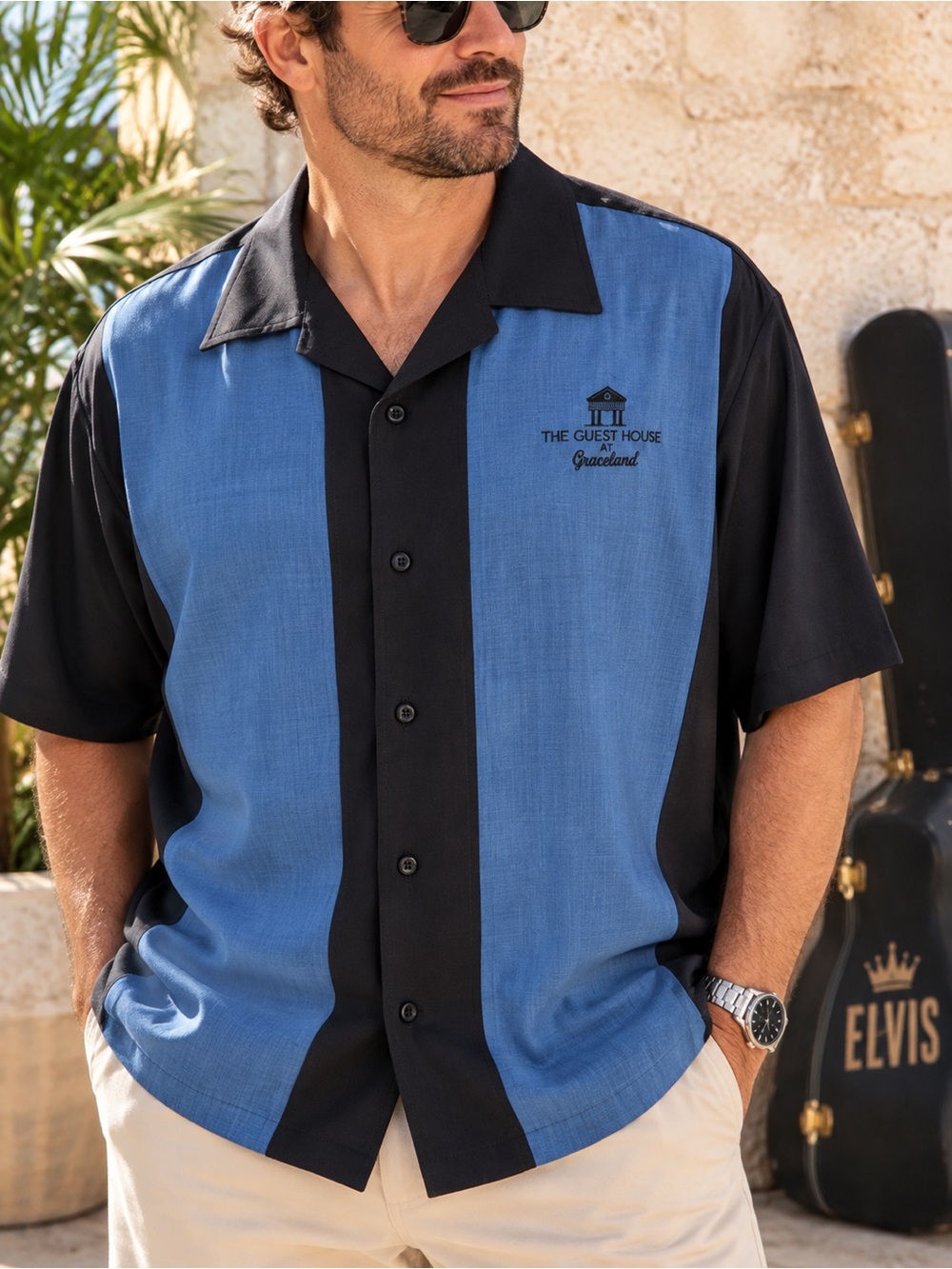 Graceland Guest House Elvis Bowling Shirt 2X Made in USA #598
